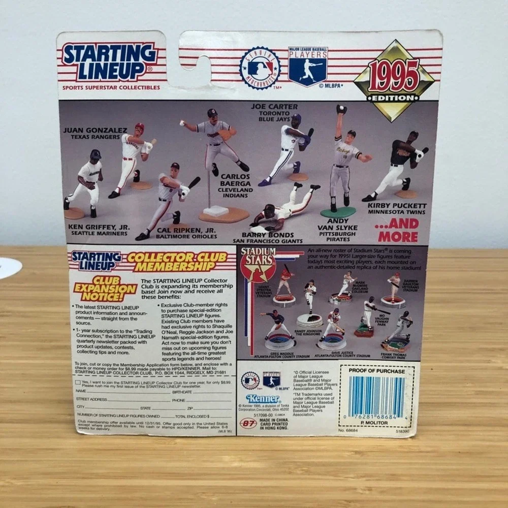 Kenner Starting Lineup Paul Molitor Toronto Blue Jays 1995 MLB Figure Blue‎ Card